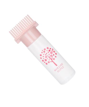 Perfeclan Roots Comb Bottle Hair Dye Bottle Brush Empty Perming Tools Bottle for Salon Home Barbershop Pink
