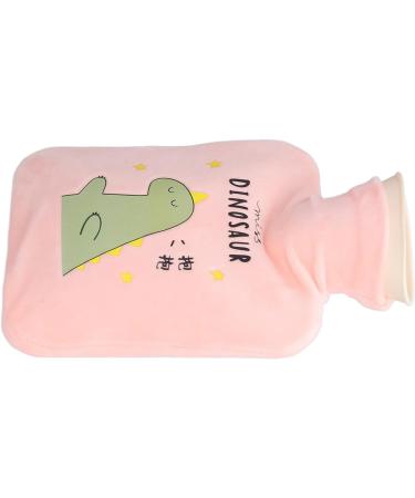Spiral Hot Water Bottle 500ml - Cartoon Dinosaur Leak-Proof Heating Pad for Sore Muscles (Pink) - International Shipping - Buy Online on GoSupps.com