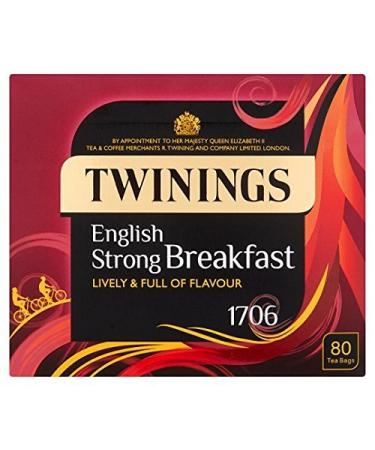 Twinings Twinings Twinings 1706 English Strong Breakfast Tea 80 sachets de th 250 g (lot de 3)