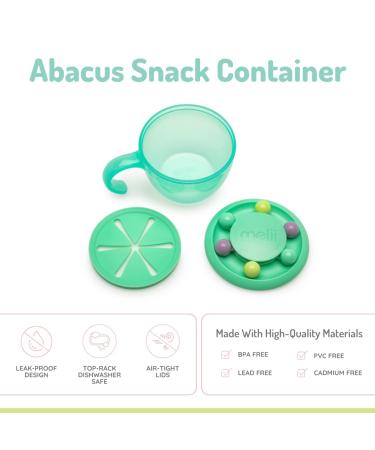 Buy melii Abacus Snack Container for Kids - Mint Green Removable Food Trap | Ideal for Toddlers & Babies - International Shipping Available - Buy Online on GoSupps.com