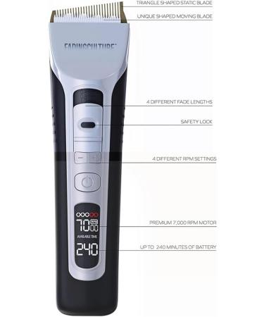Fading Culture 2.0 Cordless Hair Clipper | Rechargeable Professional Detachable Blade Hair Trimmer with LED Display - Buy Online on GoSupps.com