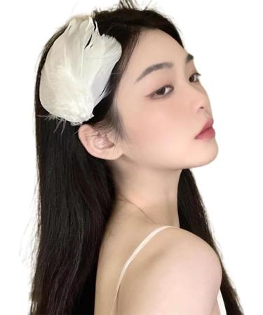 hgnxa Braids Hair Clip for Hot Girls White Feather Shape Hair Barrettes Ballet Dancing Ponytail Hair Barrettes for Teens Girls - Buy Online on GoSupps.com