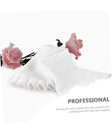 Ipetboom 2 Pairs Five Toe Half Socks Toe Spacers for Feet Heel Sleeves Toe Socks Toeless Socks Pedicure Sock Half Foot Socks Toe Spacer Socks Gelt Cosmetic Latex Silk White Fish Mouth Socks - Buy Online on GoSupps.com