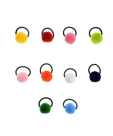 40 Pcs Pom Balls Elastic Hair Ties for Girls, Assorted Colors - Ponytail Holder Accessories - Buy Online on GoSupps.com