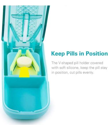 Pill Cutter with Blade Guard | BUG HULL Pill Splitter for Small Pills Vitamins & Tablets - Blue - Buy Online on GoSupps.com