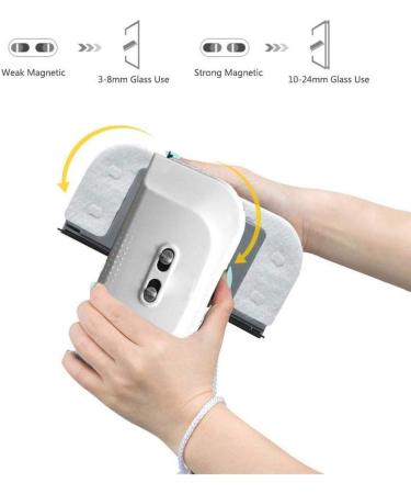 White Double-Sided Wipe Window Cleaner for Single Glazing Fit to Window Thickness Glider Washing Glass Cleaning Brush Tools for - Buy Online on GoSupps.com