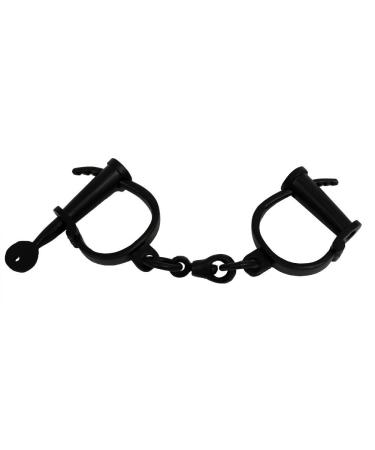 ITDC Replica Colonial Or Pirate Handcuffs, Iron Jailor One Size Black