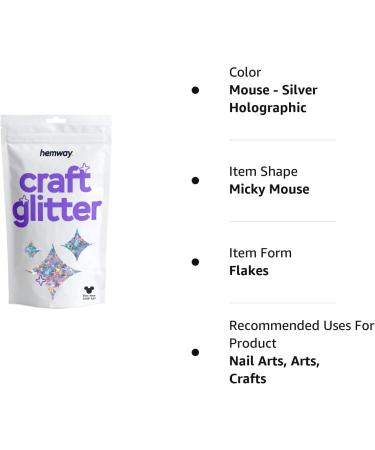 Hemway Craft Glitter - Mickey Mouse Sequin Confetti | Silver Holographic Party Decoration & Arts & Crafts | 50g - Buy Online on GoSupps.com