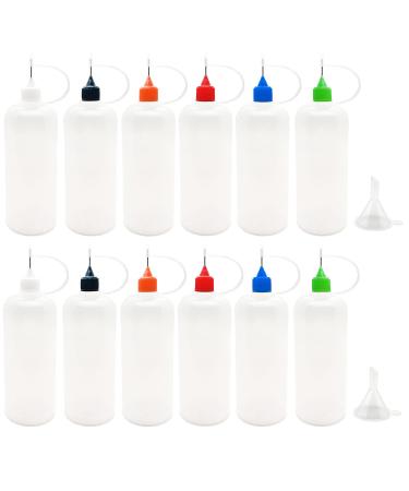12 Pcs Precision Tip Applicator Bottles  MYYZMY 120ml /4 Ounce Needle Tip Bottle  with 2 Funnel  Multicolor Lids - Buy Online on GoSupps.com