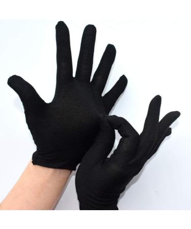 Milists 12 Pairs Cotton Gloves - Black Moisturizing & Jewelry Inspection Gloves (Size M) - Soft Thin Protection for Cosmetics & Coins - Ideal for International Shipping - Buy Online on GoSupps.com