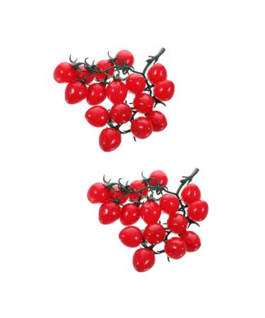 Ciieeo 2pcs String Simulated Cherry Tomatoes Fake Tomatoes Fruits Faux Cherry Tomatoes Ornament Plant Decorations Kid Toy Home Ornament Vegetable Pvc Child Red Small Tomatoes Redx2pcs 18X16CMx2pcs