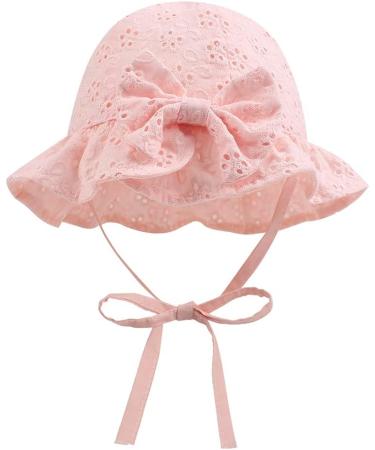 XIAOHAWANG Baby Girl Sun Hat | Embroidered Flowers Toddler Bucket Hat | Pink Summer Cap for Infant Girls 6-12 Months - Buy Online on GoSupps.com