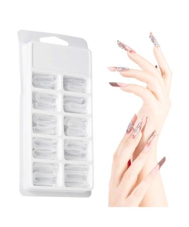 Dual Nail Forms - 100pcs Clear Full Cover Nail Tips for Fast Gel Extensions | DIY Manicure Tools - Buy Online on GoSupps.com
