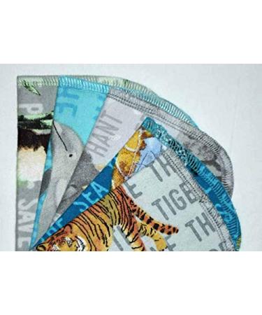 Save The Animals 2 Ply Printed Flannel 8x8 Inches Set of 5 - Buy Online on GoSupps.com