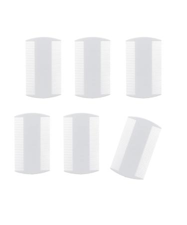Shirene Peigne Poux 6 Pcs Peignes de Dents Double Face en Plastique Peigne Puces Poux Dents Fines pour Enfants Animaux Domestiques et les Adultes (Blanc)
