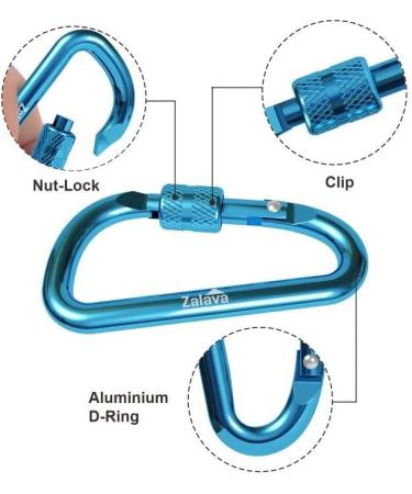 Zalava 6pcs 2D-Clip Locking Carabiner Keychain Clips in 6 Colors - Buy Online on GoSupps.com