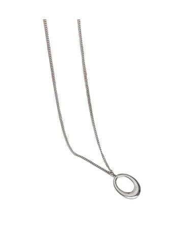 OralGos Fashion Oval Pendant Metal Necklace Cute Cool Simple Choker Statement Jewelry Stainless Steel