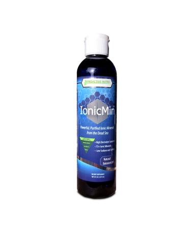 IonicMin - 73+ Purified Ionic Minerals from The Dead Sea Trace Minerals - High Electrolyte Low Sodium Low Sulfate Mineral Supplements No Preservatives Flavors Sweeteners - 8 fl. oz.