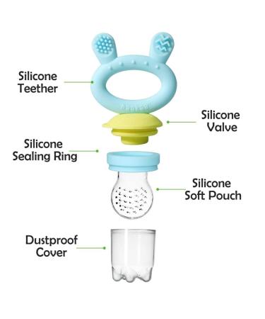 Haakaa Baby Food Feeder | Silicone Fruit Pacifier for Teething Babies - 1 Pack Blue - Buy Online on GoSupps.com