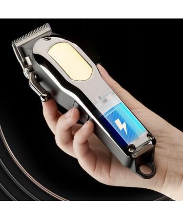 Professional Hair Clipper with Digital Display - 18.5cm Gray Electric Shaver for Home Use - International Shipping Available - Buy Online on GoSupps.com