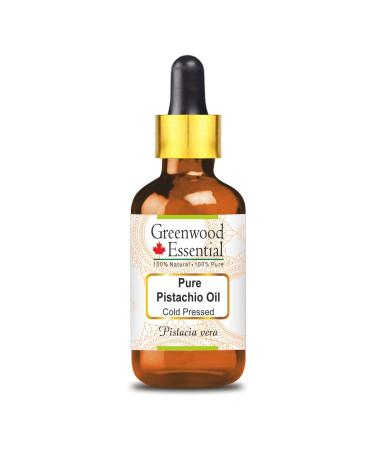 Greenwood essential natural pistachie oil (pistacia vera) with glass droppers natural pure therapeutic quality cold -pressed 50ml (1.69 oz) pure pistachio oil 50 ml (1 Pack)