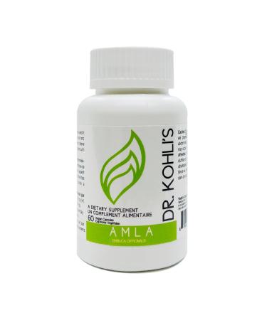 Organic Amla Extract Gooseberry Capsules - Extra Stregnth Antioxidant Rich Gooseberry Alleviates Heartburn Indigestion Canadian-Made Dr. Kohli's 60 Capsules