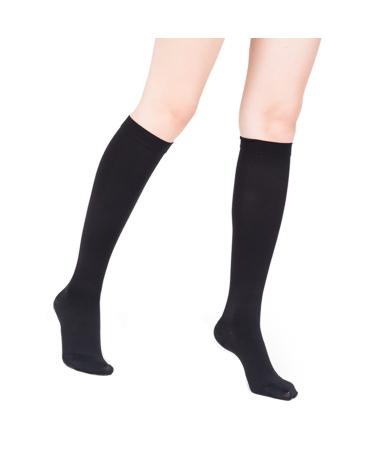 Medical compression socks closed toe super -elastic non -slip competitive sport for adult women improve blood flow to the lower extremity edema black XL (black M) (SC Black XL