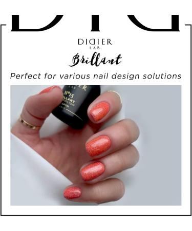 Didier Lab - Premium UV Gel Nail Polish - Brillant No. 15 - Gel Nail Varnish - Nail Art - Long-Lasting High Gloss Wear - Orange Gel Nail Polish - Gel Nails - Glitter Gel Nail Polish - Rich Pigment - Buy Online on GoSupps.com