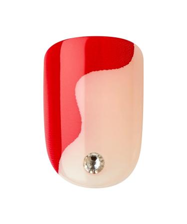 KISS imPRESS No Glue Press On Nails - Adore You Red Squoval Short | 30 Nails + Accessories | Perfect for Easy DIY Manicure - Buy Online on GoSupps.com
