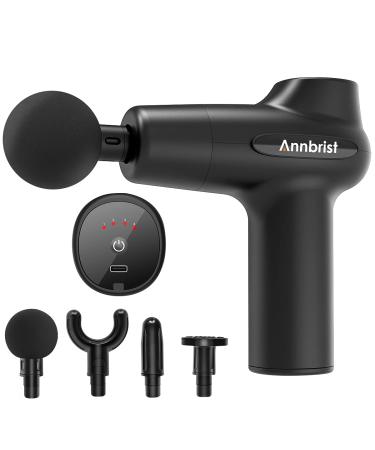 Deep Tissue Massager Gun, Annbrist Handheld Cordless Quiet Massager Percussion Electric Muscle Massager, Portable, Brushless Motor, Relieves Muscle Tension and Pain AG018