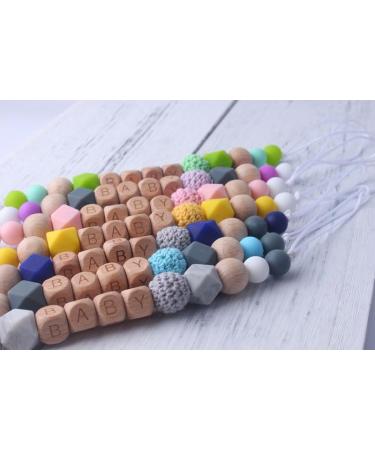 Pacifier chain Happy-Crazy-Baby boy and girl baby shower birthday baptism gift (baby pink)