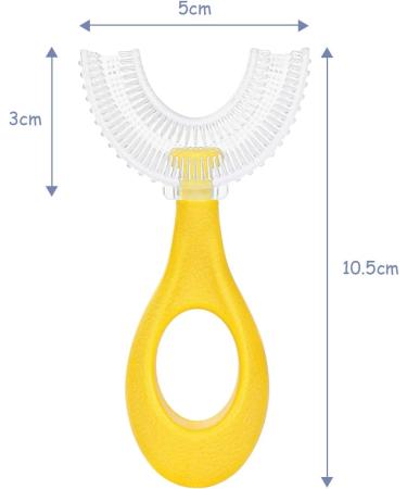 Vicloon 3Pcs Kids U-Shaped Toothbrush Set for Toddlers and Children (2-6 Years) | Oral Cleaning with Food Grade Silicone Brush Head | Blue, Pink, Yellow - Buy Online on GoSupps.com
