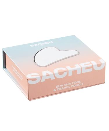 SACHEU Stainless Steel Gua Sha Tool | Reduce Puffiness & Tighten Skin | Facial Massage & Lymphatic Drainage | Travel Pouch Included - Buy Online on GoSupps.com