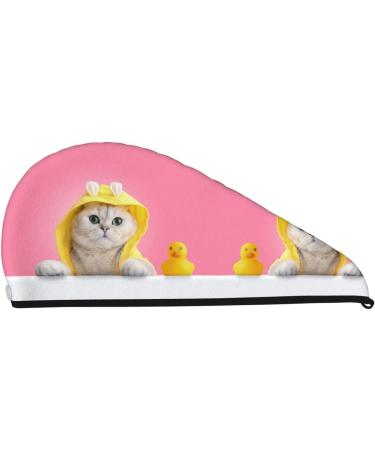 Funny Cat Microfiber Hair Towel - Soft Super Absorbent Wrap for Women | Quick Dry Coral Velvet for Long Curly Thick Hair - Buy Online on GoSupps.com