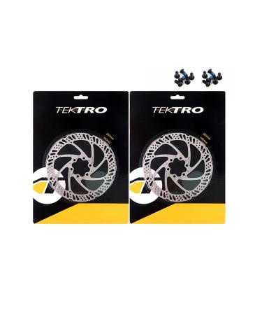 2 Pcs Tektro 160mm /180mm /203mm Disc Brake Rotors with Bolts 2pcs 160mm