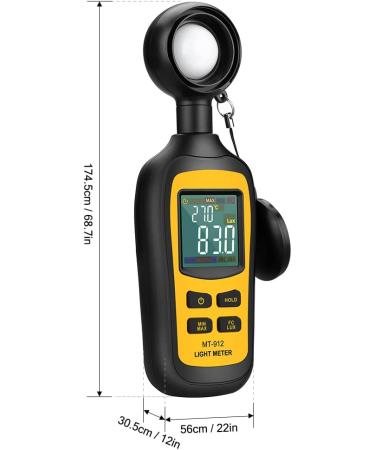 Digital Light Meter with Ambient Temperature Measurer - Up to 200,000 Lux - 4 Digit Color LCD Screen - Buy Online on GoSupps.com