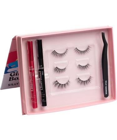 Silly George Girl Naturale Box Set: Clear + Black LinerBondPro Lash Adhesive Eyeliner with 3 Pairs of Girl Series Lashes and Tweezers - Buy Online on GoSupps.com