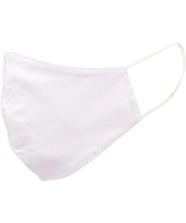 styleBREAKER Unisex Cotton Fabric Mask Plain Double Layer Reusable Washable Community Mask 08040005 White