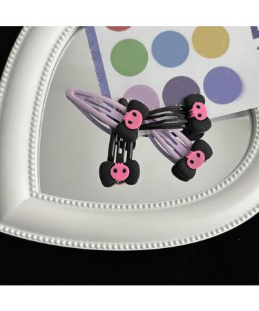 Limtula Cute Bowknot Skull Shape Hairpins Hot Girls Snap Hair Clip Spring Hair Clip for Woman Ponytail Side Hair Clip Purple - Buy Online on GoSupps.com