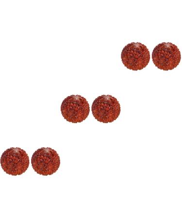 Minkissy 6 piece of carving craft for trigger point Chinese massage handballs small baoding balls desk decoration Chinese handballs wooden massage ornament rosewood handle