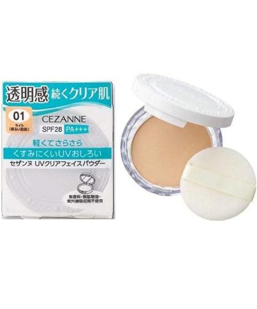 Cezanne Make Up UV Clear Face Powder SPF28/PA+++ - 01 Light (Green Tea Set)