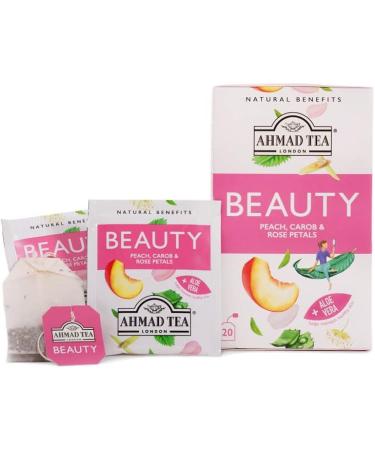 Ahmad Tea Peach Carob & Rose Petals Beauty Infusion 20 Teabags - 20 Count Pack - Buy Online on GoSupps.com