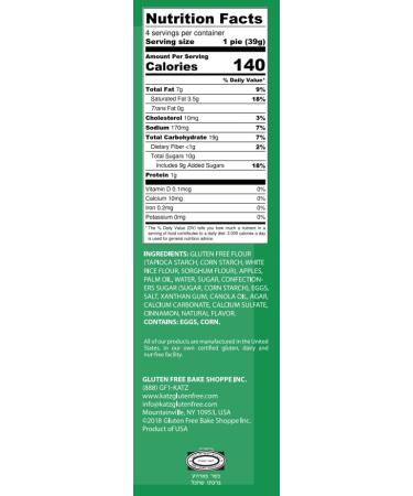 Katz Gluten Free Apple Mini Pies - Dairy, Nut, Soy, and Gluten Free | Kosher | 1 Pack of 4 Mini Pies (5.5 oz) - Buy Online on GoSupps.com