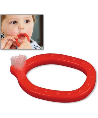 Miradent Infant-Obrush Learning Toothbrush - Super Soft Bristles Bite Ring & Safe Design for 3+ Months - Red - Buy Online on GoSupps.com