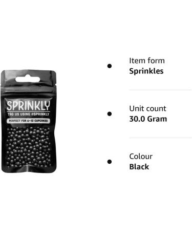 SPRINKLY - Polished Chocolate Balls (Small/6mm) - Black - 30g 30g Sample Packet Black - Buy Online on GoSupps.com