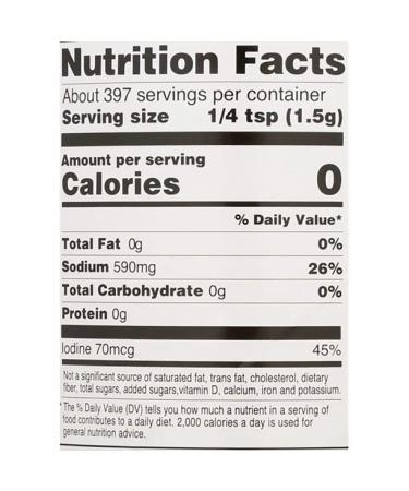 Hain Pure Foods Iodized Sea Salt 21 Oz 4-Pack + Free Measuring Spoon | 84 Oz Total | Sticker & Bubble Protection - Buy Online on GoSupps.com