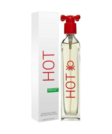 Benetton Hot Eau de Toilette Spray for Women 3.3 oz Fresh 3.3 Fl Oz (Pack of 1)