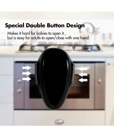 EUDEMON Oven Door Lock & Stove Knob Cover Bundle - 1 Pack Black Oven Door Lock & 6 Pack Clear Stove Knob Covers - Buy Online on GoSupps.com
