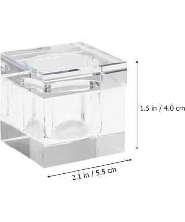POPETPOP nail art crystal cup liquid monomer nail powder container nail powder liquid holder monomero nail art glass cup acrylic monomer liquid crystal glass with cover transparent plate 5.5x5.5cm Transparent - Buy Online on GoSupps.com