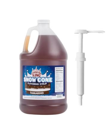 ZippySweets - Tamarind Flavour Snow Cone Syrup with Complimentary Pump 1 Gallon - Makes Up to 128 Snow Cones Perfect Shaved Ice Syrup for Shaved Ice Treats and Refreshing Confections